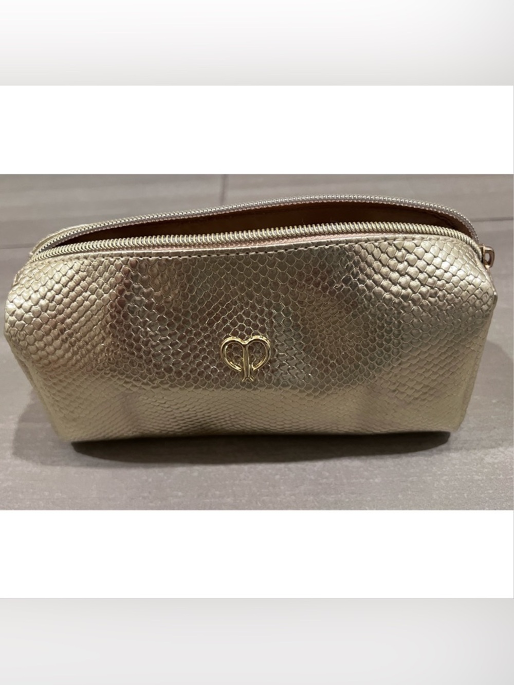 cle de peau Metallic Gold Cosmetic Pouch